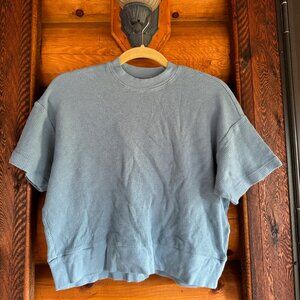 Madewell Size Small Slouchy Muted Blue Short-Sleeved Top